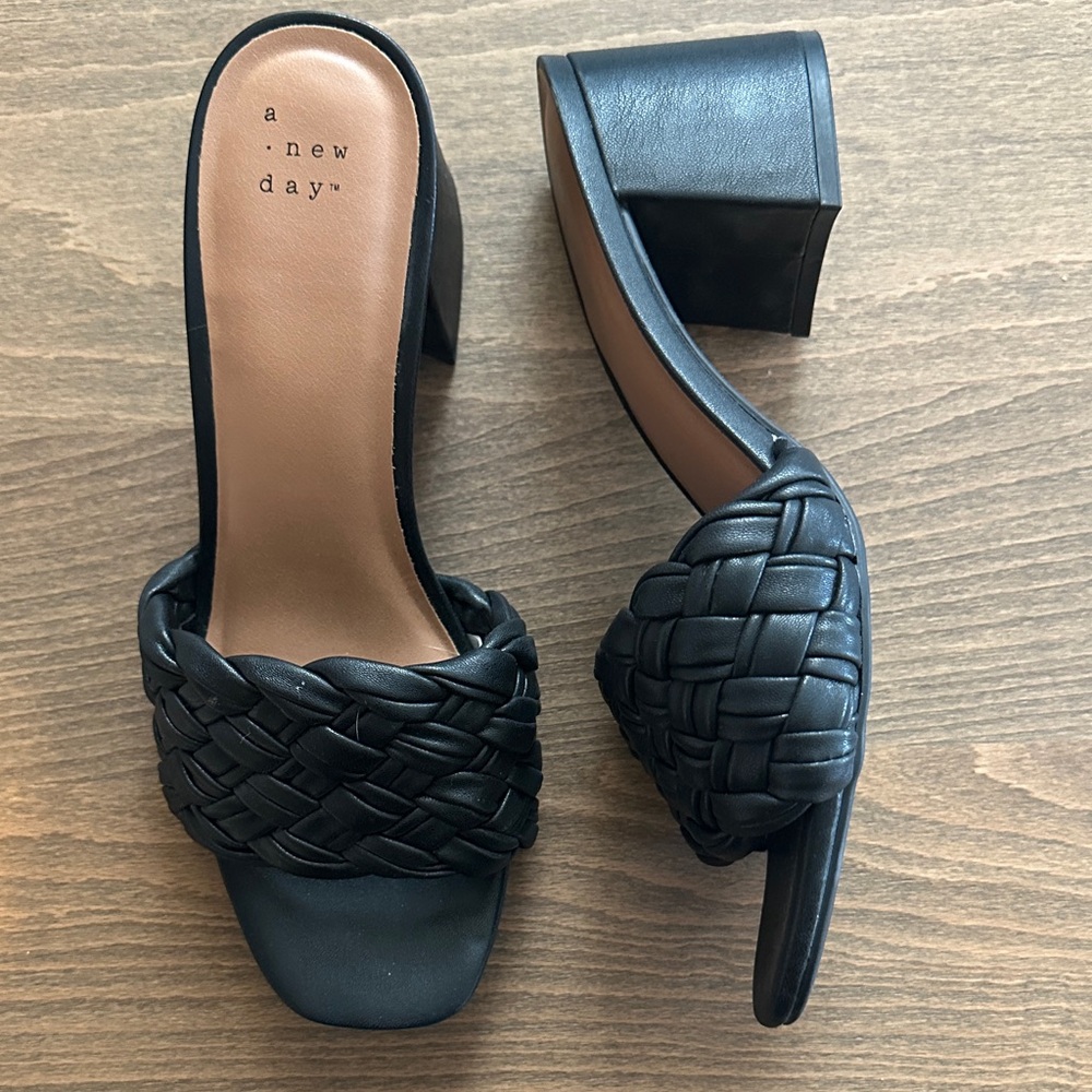 A New Day Black Woven Mules